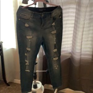 Torrid skinny distressed jeans size 14 extra short